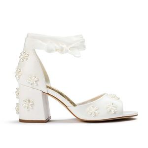 BRAND NEW Forever Soles Lace Up Pearl Heels